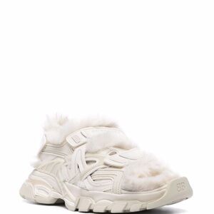 Balenciaga Faux-Fur Track Sandals Ivory — Sold Out Size 36 fits a size 7